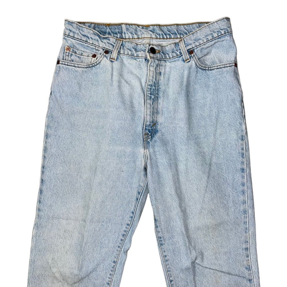 Vintage Levis Tapered Leg Jeans Mens 34 28 Well Worn Light Wash Made USA - Picture 3 of 10
